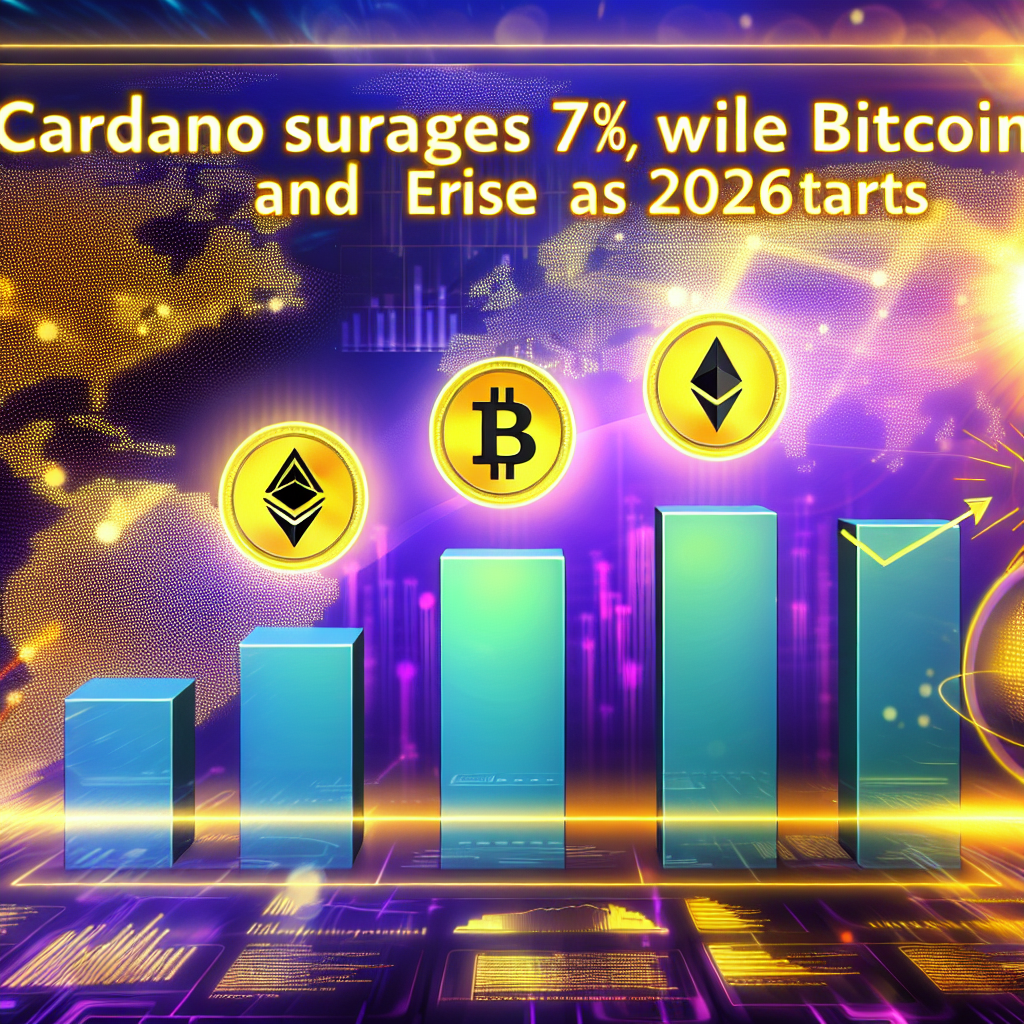 Cardano surges 7%, while Bitcoin and Ether rise as 2026 starts. 1767336737